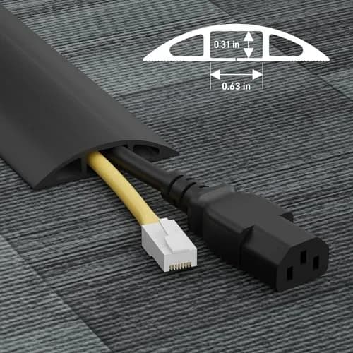 D-Line 6ft Floor Cord Cover Cable Protector 1.6m (6ft) | Heavy Duty PVC Cable Management for Offices and Homes thumbnail 3