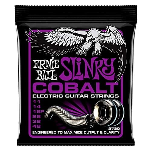 Ernie Ball Power Slinky Cobalt Electric Guitar Strings 11-48 Gauge | Enhanced Bass & Crisp Highs thumbnail 1