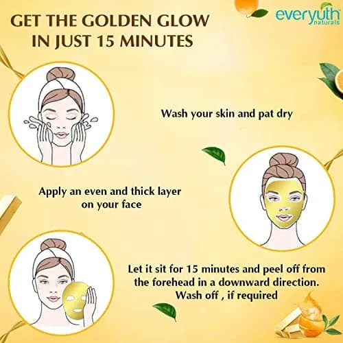 Everyuth Natural Advanced Golden Glow Peel Off Mask 90 g (3.17 oz) | Instant Glow Skin Treatment thumbnail 2