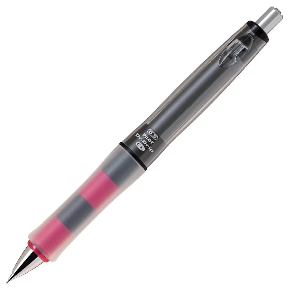 PILOT Dr. Grip CL Play Boader Mechanical Pencil 0.5mm Floral Pink | Ergonomic Grip for Reduced Fatigue — Black and Pink
