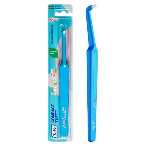 TePe Compact Tuft Toothbrush Small Head Orthodontic Brush for Braces, Implants, Dentures | Swedish Dental Quality thumbnail 1