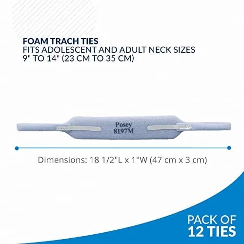 Posey Foam Trach Tie Medium 47 cm (18.5") | Secures Tracheostomy Tube Comfortably thumbnail 2
