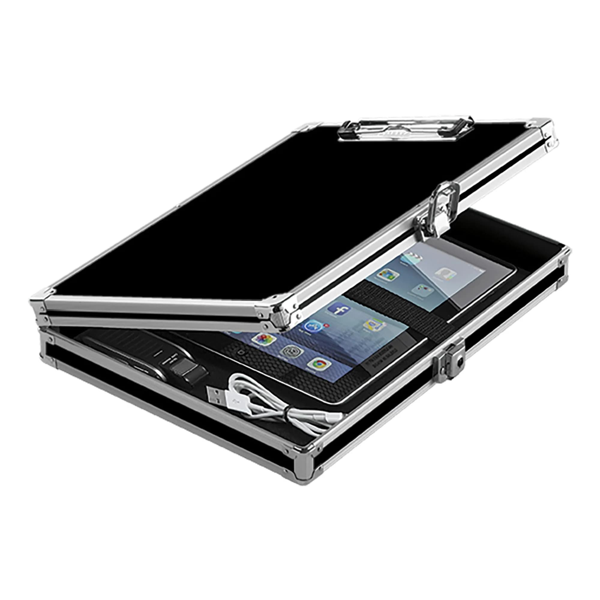 Vaultz Locking Storage Clipboard with Key Lock, Black | Secure 8.5x11 Document Holder