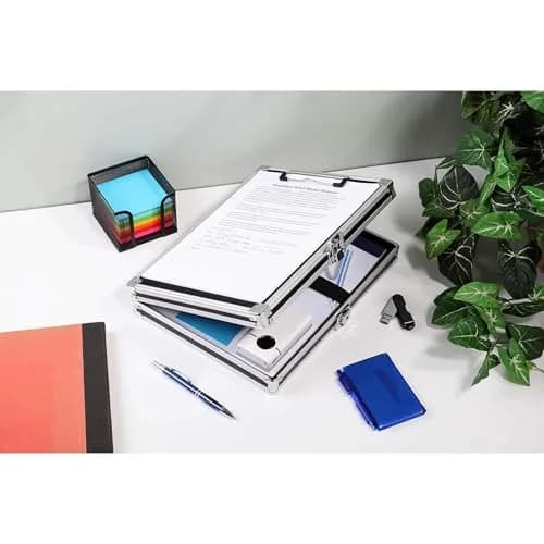 Vaultz Locking Storage Clipboard with Key Lock, Black | Secure 8.5x11 Document Holder thumbnail 2