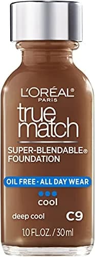 L'Oreal Paris True Match Super-Blendable Liquid Foundation C9 Deep Cool 30ml | Natural Finish with SPF 19 thumbnail 1