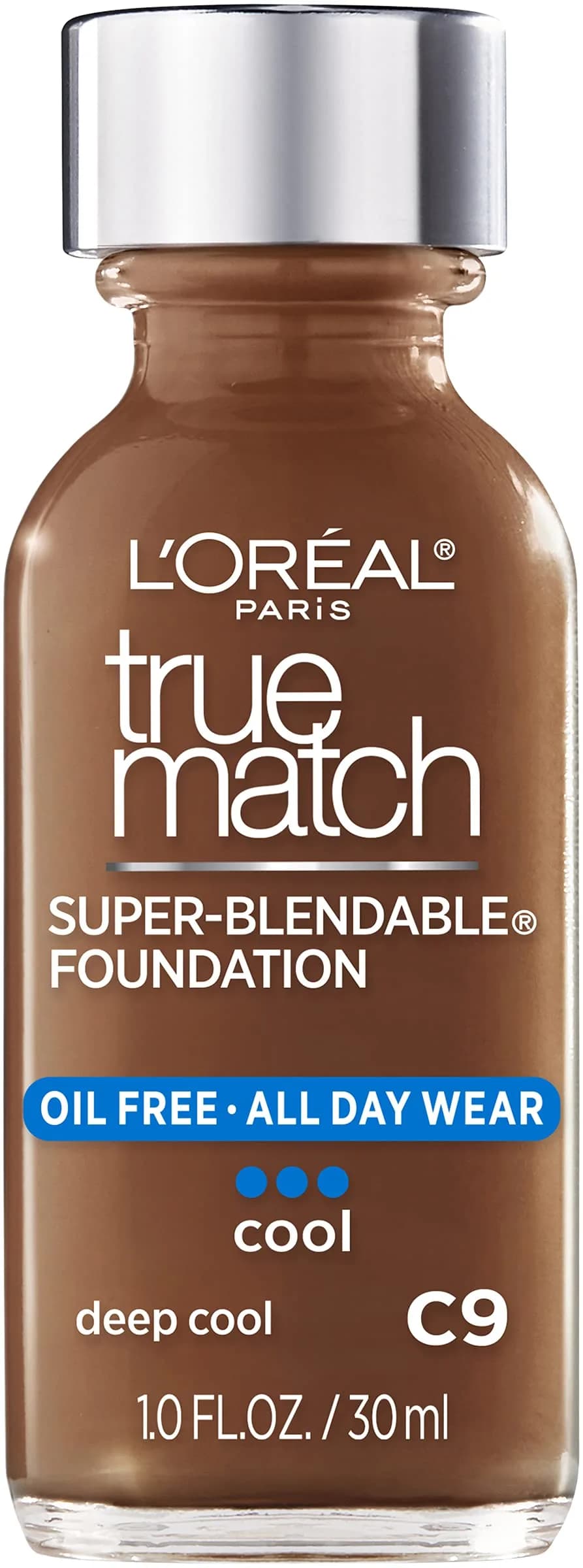 L'Oreal Paris True Match Super-Blendable Liquid Foundation C9 Deep Cool 30ml | Natural Finish with SPF 19 - main product image