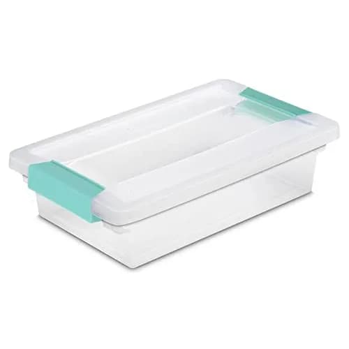 Sterilite Regular Clip Box Small Blue Plastic | Clear Lid & Base for Easy Identification thumbnail 1