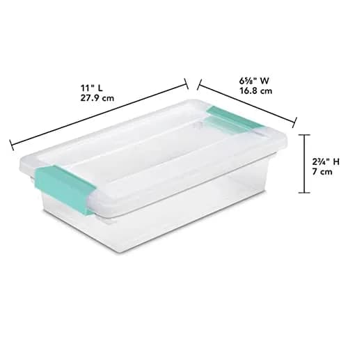 Sterilite Regular Clip Box Small Blue Plastic | Clear Lid & Base for Easy Identification thumbnail 8