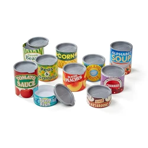 Melissa & Doug Let's Play House, 10 Grocery Cans with Removable Lids | Pretend Play Food for Kids 3+ thumbnail 4