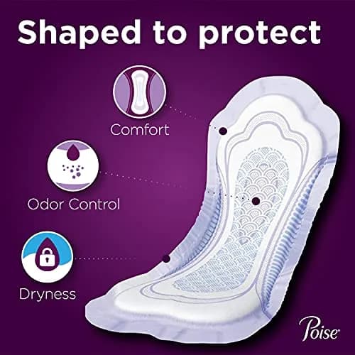 Poise Maximum Absorbency Incontinence Pads Long 12 Count | 3X Drier Than Period Pads thumbnail 2