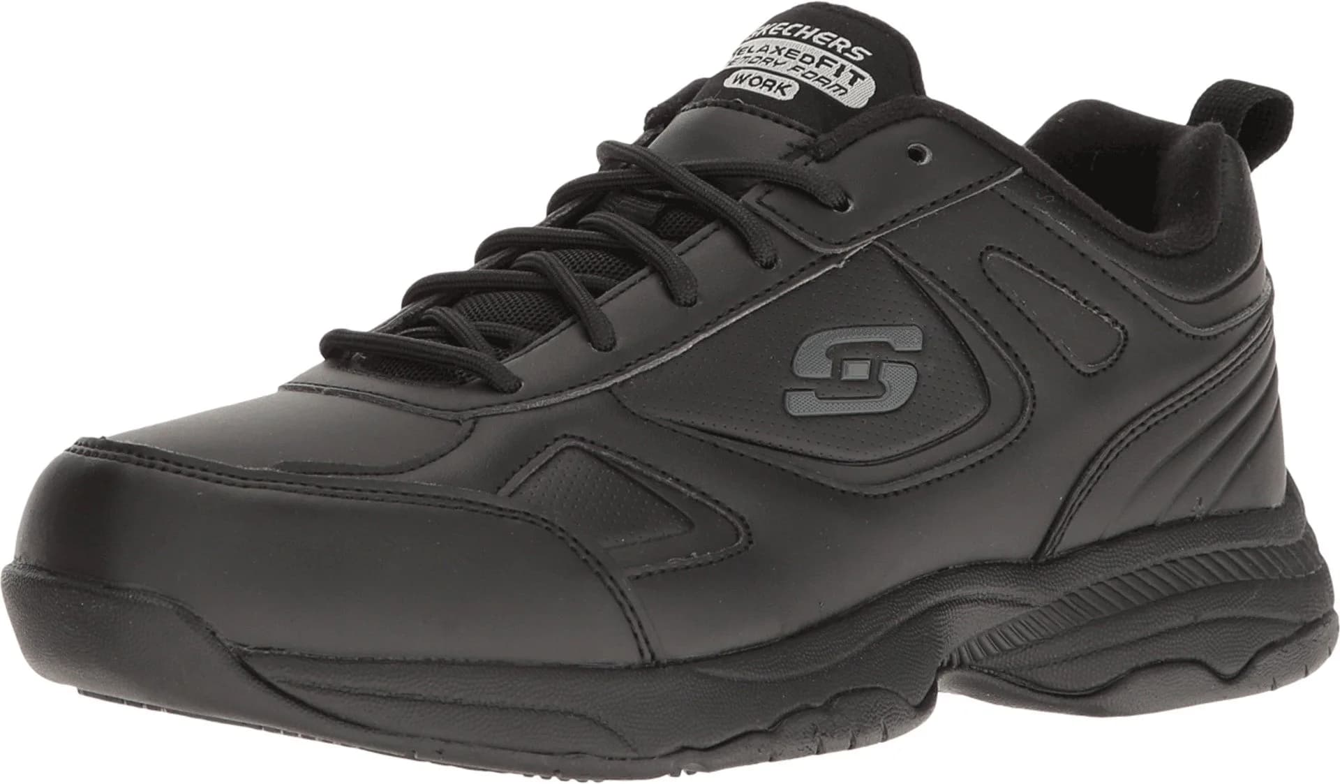 Skechers for Work Women's Dighton Bricelyn Wide Work Shoe, Black, 7.5 W US | Slip-Resistant & All-Day Comfort