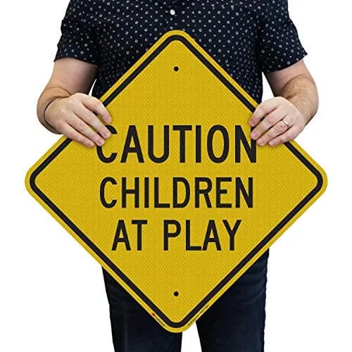 SmartSign Caution - Children At Play Sign 18" x 18" | 3M High Intensity Grade Reflective Aluminum thumbnail 1