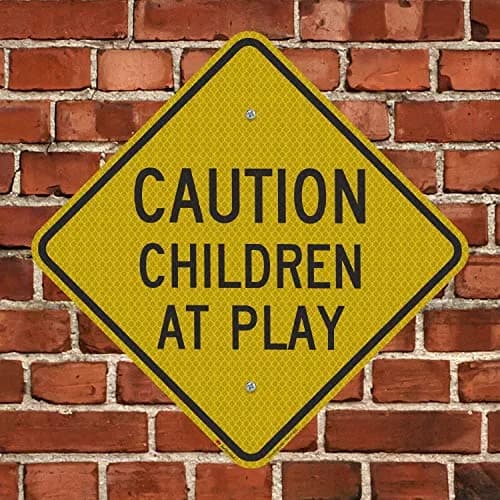 SmartSign Caution - Children At Play Sign 18" x 18" | 3M High Intensity Grade Reflective Aluminum thumbnail 3