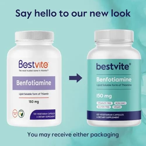 BESTVITE Benfotiamine 150mg Veg Caps | No Stearates, Vegan, 120 Count thumbnail 7