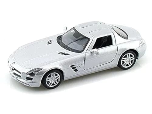 KiNSMART Mercedes-Benz SLS AMG 1:36 Scale 5" Die Cast Metal Model Toy Car (Silver) | ASTM-Tested thumbnail 1