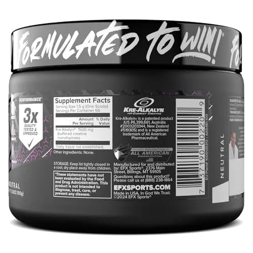 EFX Sports Kre-Alkalyn EFX Powder | pH Correct Creatine Monohydrate | Muscle & Strength | 66 Servings (Unflavored) thumbnail 9