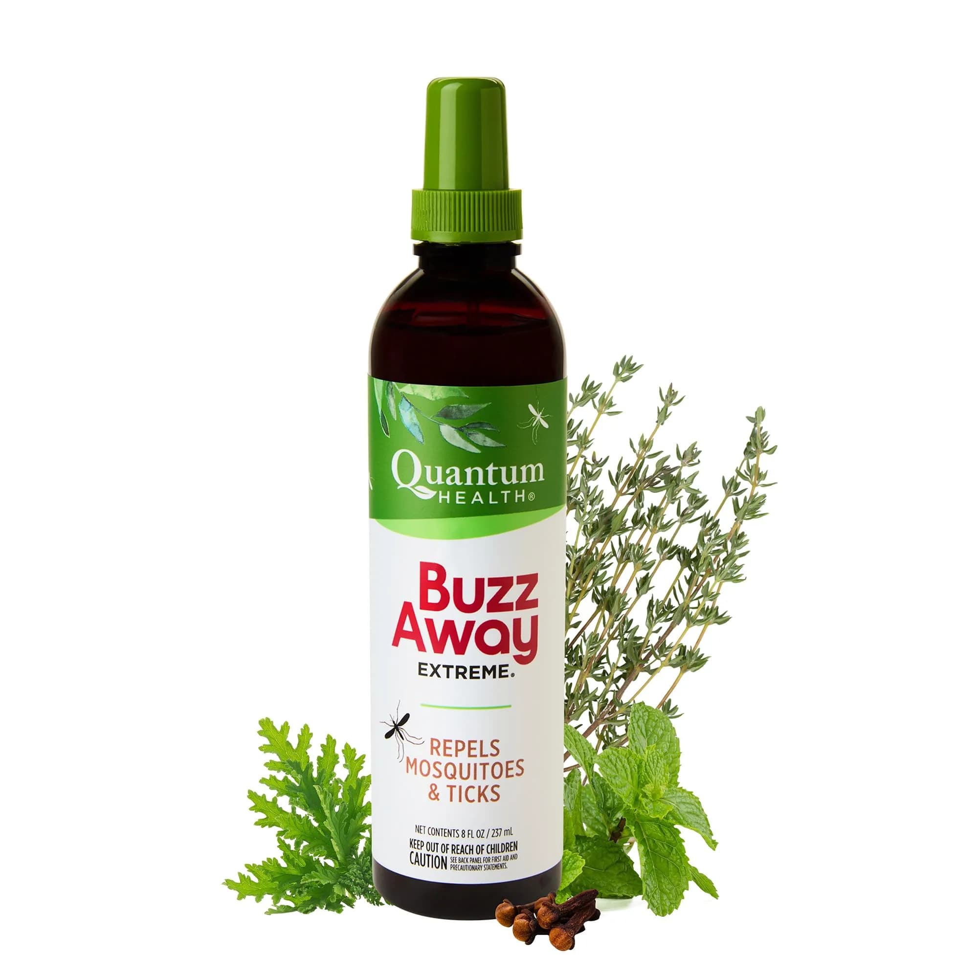 Quantum Buzz Away Extreme Mosquito & Tick DEET-Free Repellent 8 oz | Plant-Based, Citronella Scented, Kid & Family Friendly - main product image