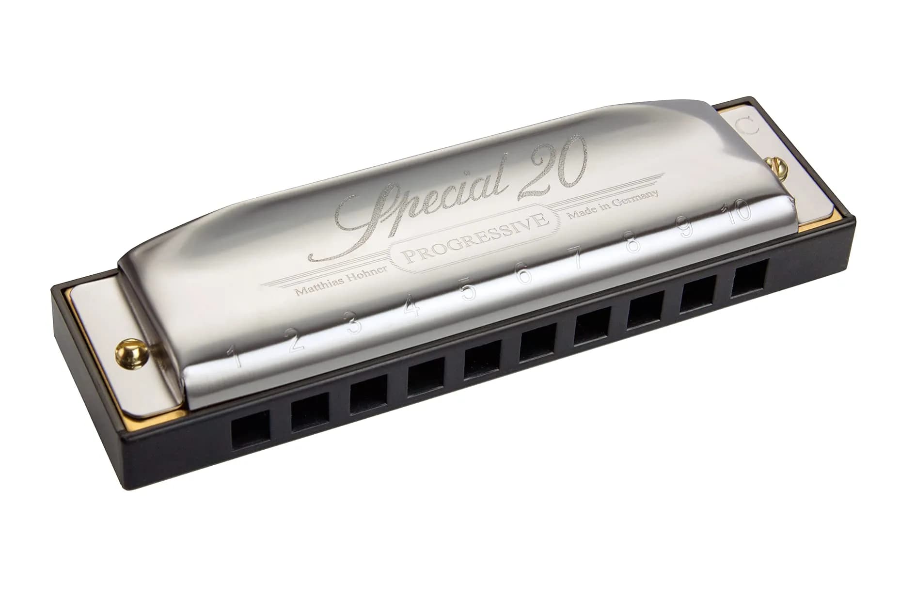 Hohner Special 20 Harmonica G | Smooth Reeds & Plastic Body for Folk & Rock (10 Hole, Key of G) — black