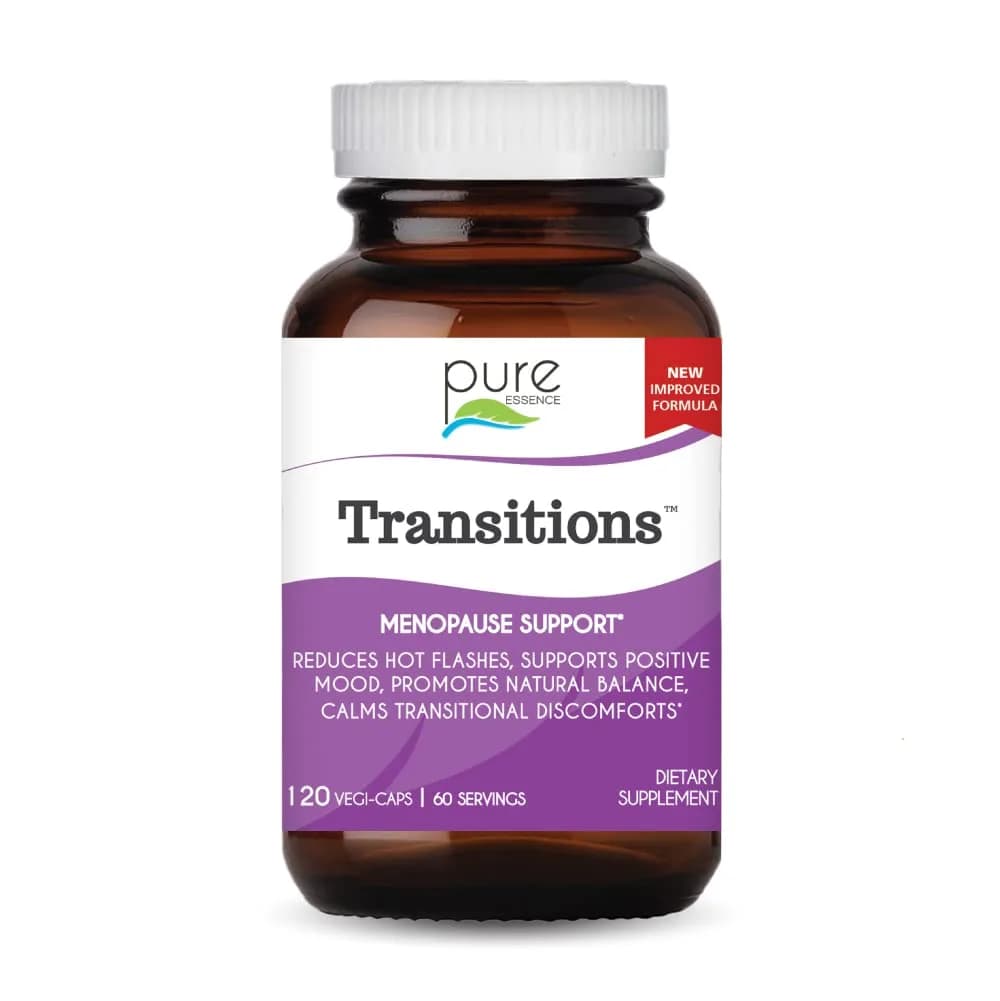 Pure Essence Labs Transitions Vitamins for Women 120 Capsules | Menopause Relief & Hormone Balance - main product image