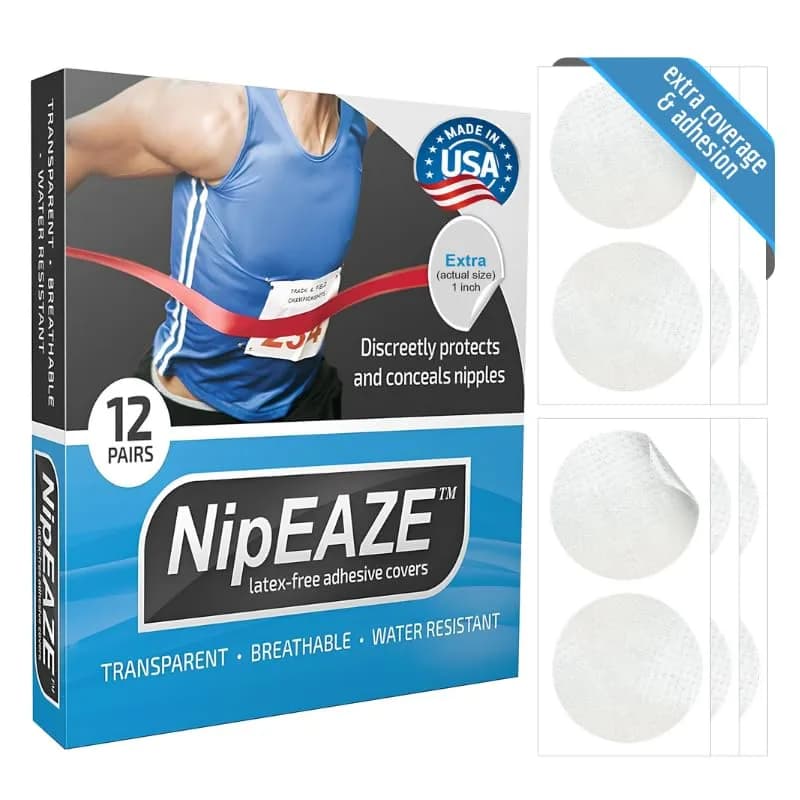 NipEaze Original Sports Nipple Covers for Men & Women, Extra 1" (24 Pcs) | Anti-Chafing Protection for Athletes thumbnail 2