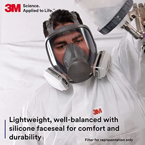 3M Full Facepiece Reusable Respirator 6800 | NIOSH Approved, Medium Fit, Large Lens, Silicone Seal thumbnail 2