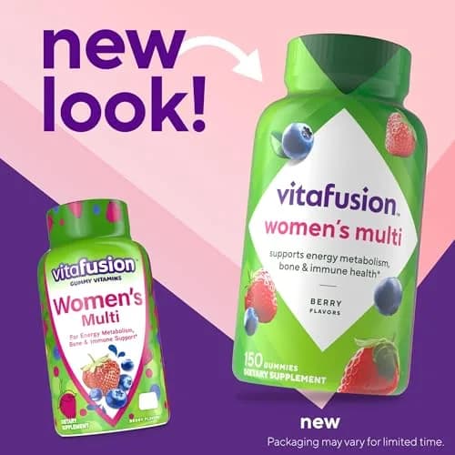 Vitafusion Women's Multivitamin Gummy 150 Count Berry Flavor | Supports Immune Health & Energy Metabolism thumbnail 2