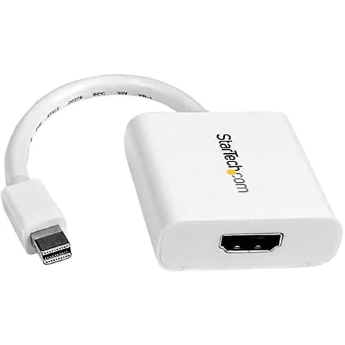StarTech.com Passive Mini DP to HDMI Adapter, 12.5 cm (5 in) Cable, White | Connect Mini DisplayPort to HDMI Displays thumbnail 1