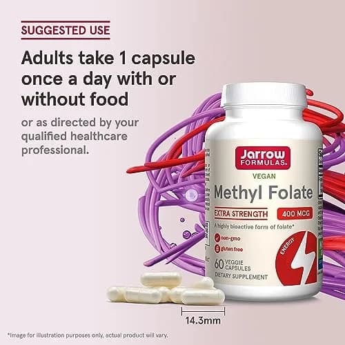 Jarrow Formulas Methyl Folate 400 mcg | Supports Cardiovascular & Neurologic Health thumbnail 7