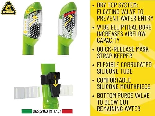 CRESSI Supernova Dry Snorkel Black | Splash Guard & Purge Valve for Clear Breathing thumbnail 4