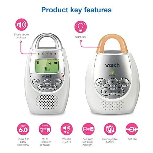 VTech Digital Audio Baby Monitor with 1,000 ft Range | Clear Sound & Night Light thumbnail 8