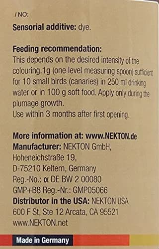 Nekton R Enhances Red Color in Birds, 700g | Deepens feather hues with vitamins & amino acids thumbnail 3