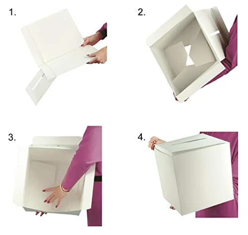 Beistle White All-Purpose Receiving Box 30.48cm x 30.48cm (12" x 12") | Card Collection Box for Events thumbnail 5