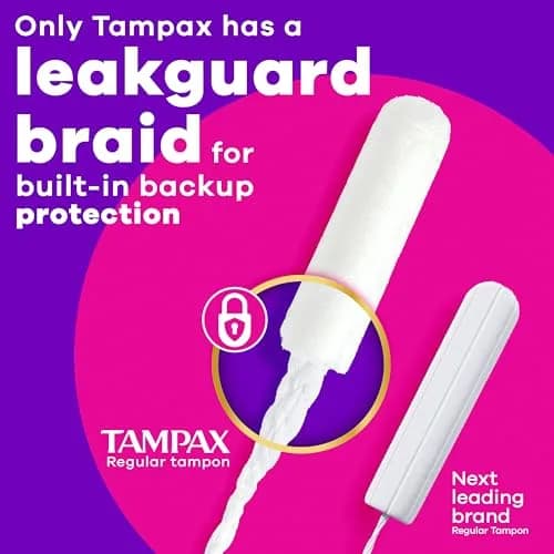 Tampax Radiant Tampons Super Absorbency with LeakGuard Braid Unscented 28 Count | Reliable Protection for Heavy Flow Days thumbnail 4