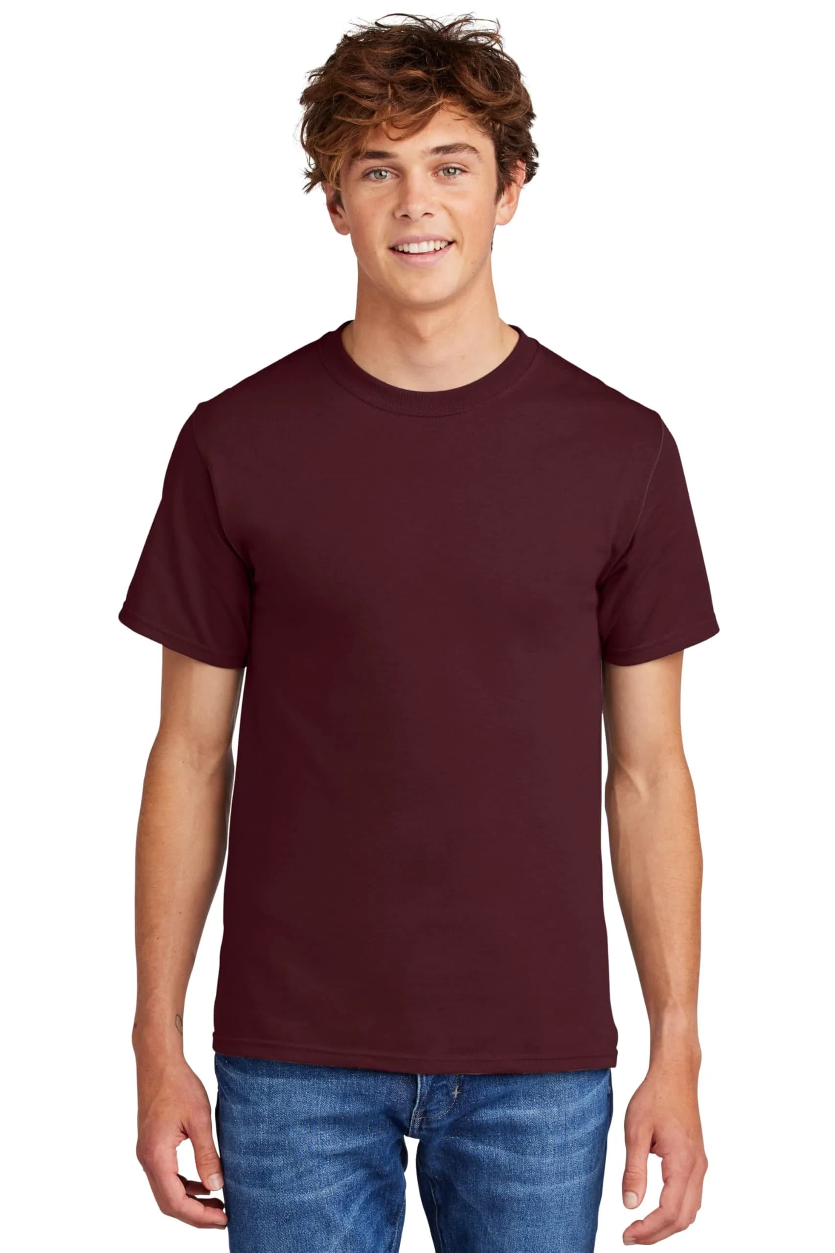 Port & Company Essential Heavyweight Cotton T-Shirt 5XL Athletic Maroon | Breathable & Durable — Athletic Maroon