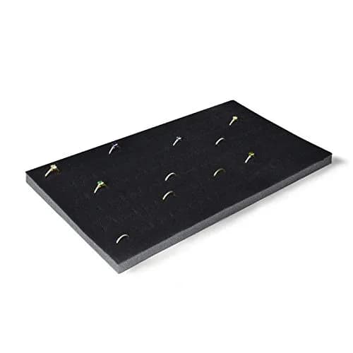 Display and Fixture Store Black Jewelry Ring Tray Insert | Holds 72 Rings - main product image
