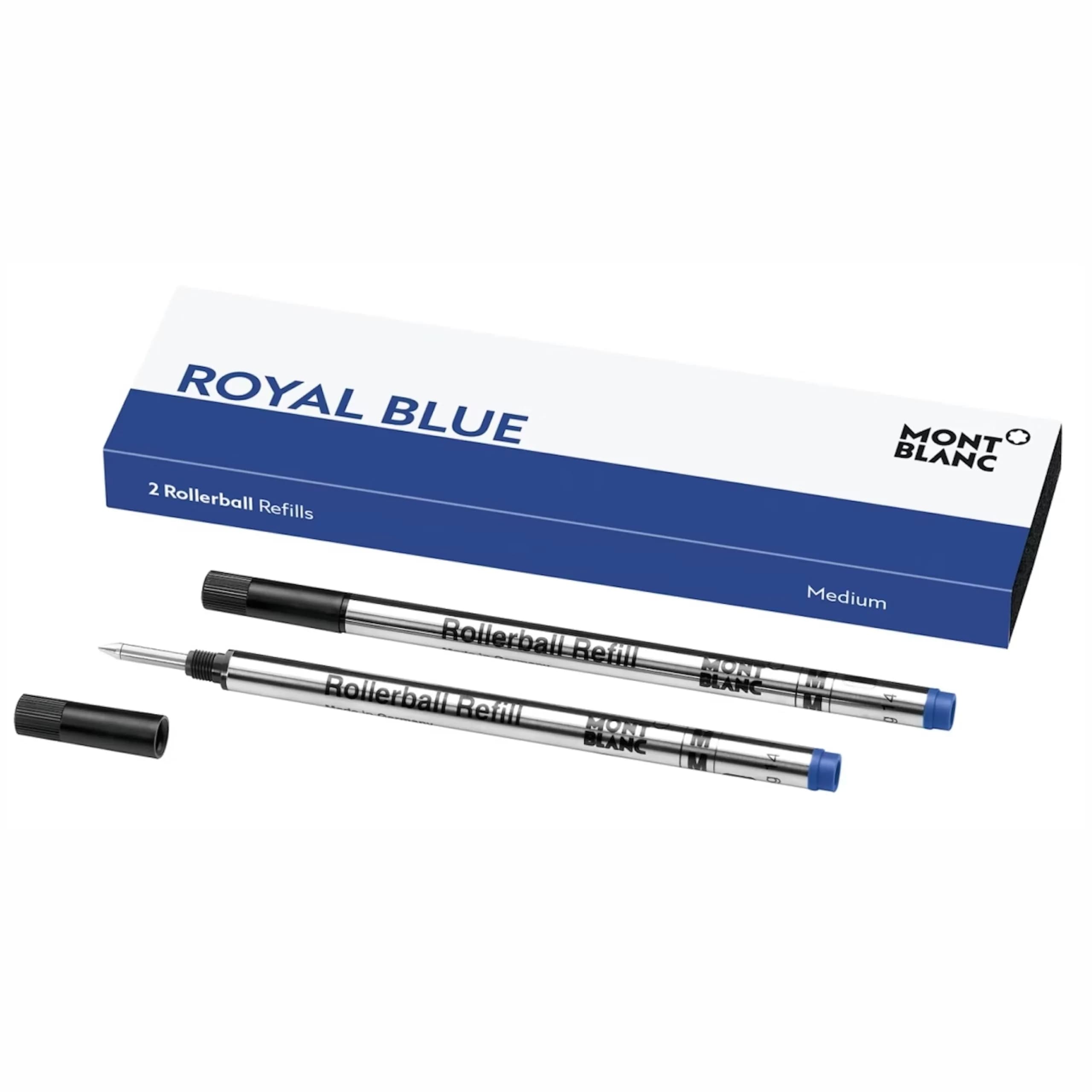 MONTBLANC Rollerball Refills M Pacific Blue 2 Count (Pack of 1) | Smooth Ink Flow for Elegant Writing