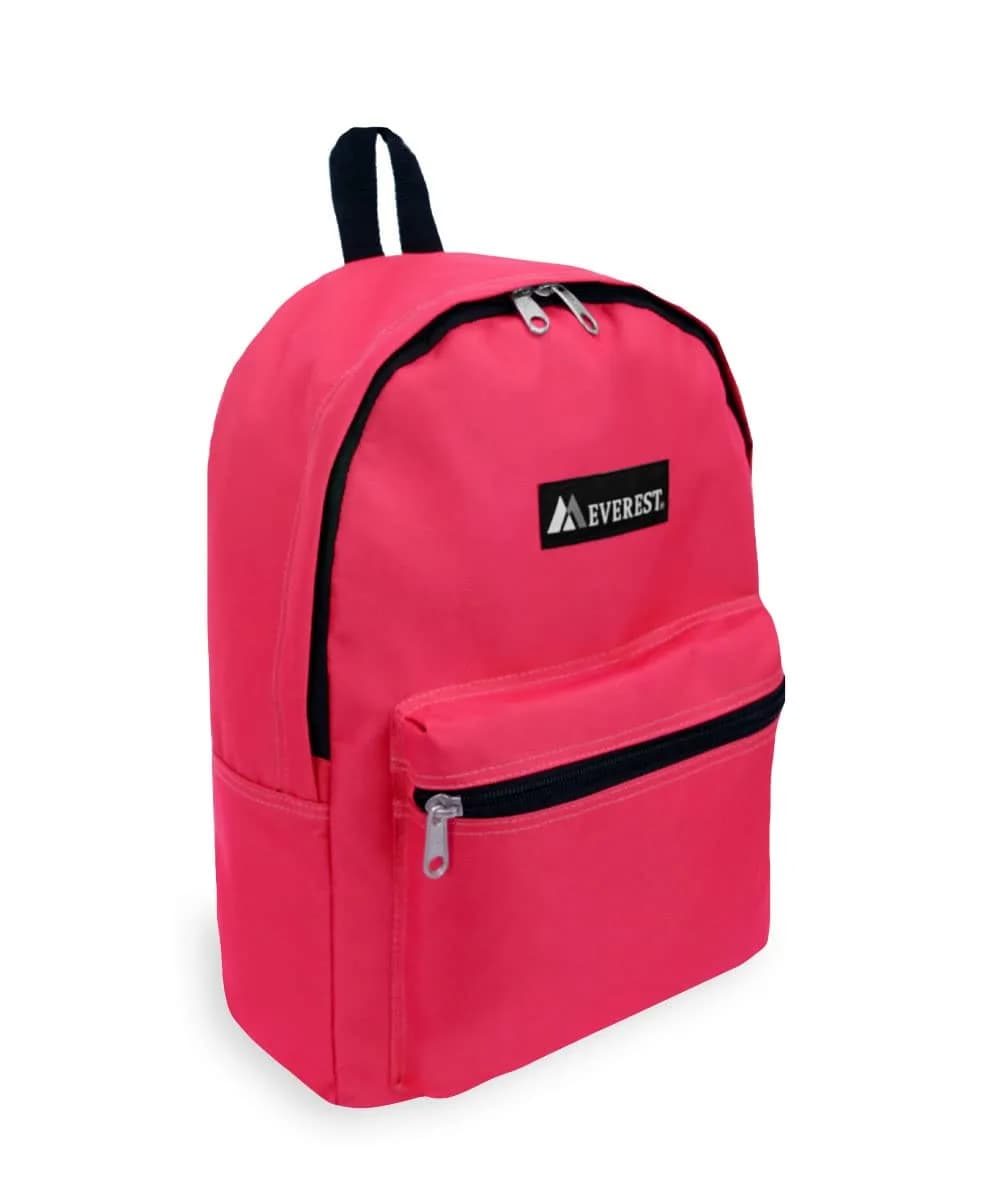 EVEREST Basic Backpack 15" Dark Purple 13.9 L (0.3 kg) | Lightweight Casual Daypack for Travel & School — Hot Pink