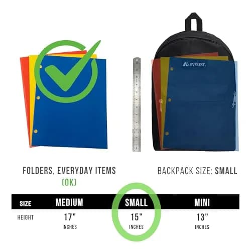EVEREST Basic Backpack 13.9 L (0.4 kg) | Lightweight Daypack for School, Travel, and Work thumbnail 5