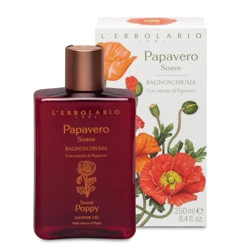 L'Erbolario Shower Gel – Antioxidant & Moisturizing Body Wash – Sensitive Skin – Floral Amber – Sweet Poppy – 8.4 oz thumbnail 1