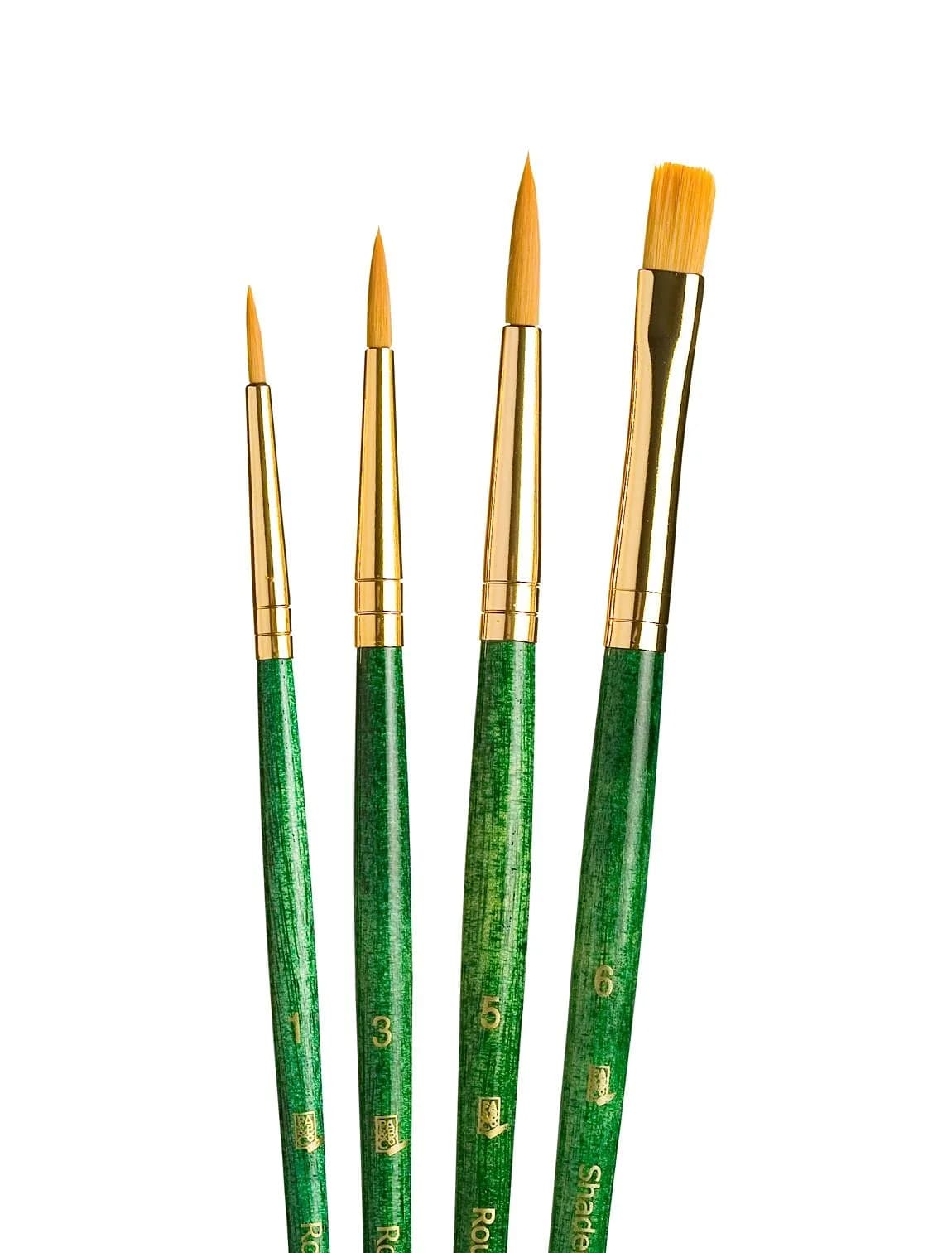 Princeton Art & Brush Gold Taklon Real Value Brush Set, 4/Pkg | Synthetic Paintbrushes for Artists in India — Brown