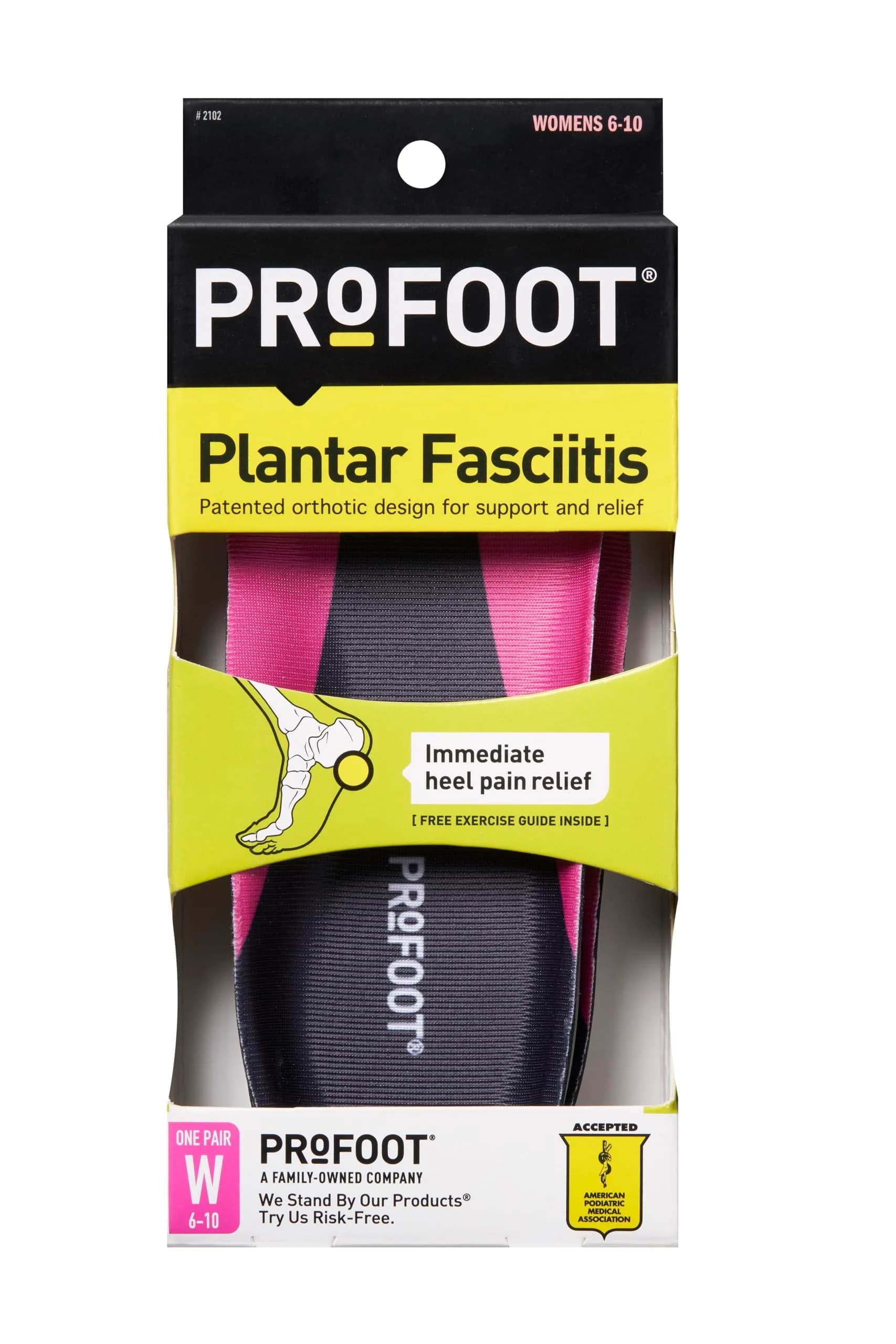 PROFOOT Plantar Fasciitis Orthotic Insoles for Women (Sizes 6-10) – Gel Heel Inserts for Instant Heel Pain Relief and Arch Support - main product image