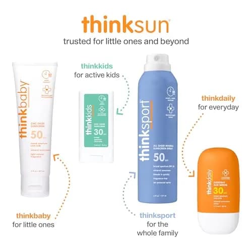 Thinksport Mineral Sunscreen SPF 50+ Zinc Oxide, Water Resistant, 3 Fl Oz | Reef-Safe, Natural Protection for Sensitive Skin thumbnail 7