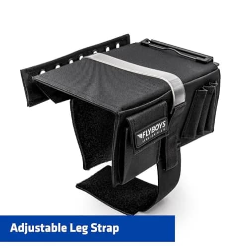 FlyBoys Classic Kneeboard for Pilots – Leg Strap, Flexible Clipboard, Eyelet Strip – Black thumbnail 2
