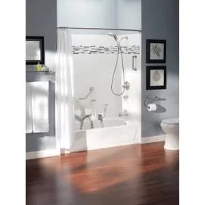 Moen Chrome Bathroom Safety 16-Inch Curved Shower Grab Bar with Shelf | Supports up to 250 lbs thumbnail 3