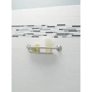 Moen Chrome Bathroom Safety 16-Inch Curved Shower Grab Bar with Shelf | Supports up to 250 lbs thumbnail 6