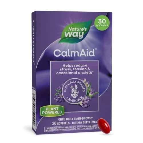 Nature's Way CalmAid Lavender Oil Supplement 30 ct | Clinically Studied Silexan Lavender Oil for Calm & Stress Support thumbnail 1