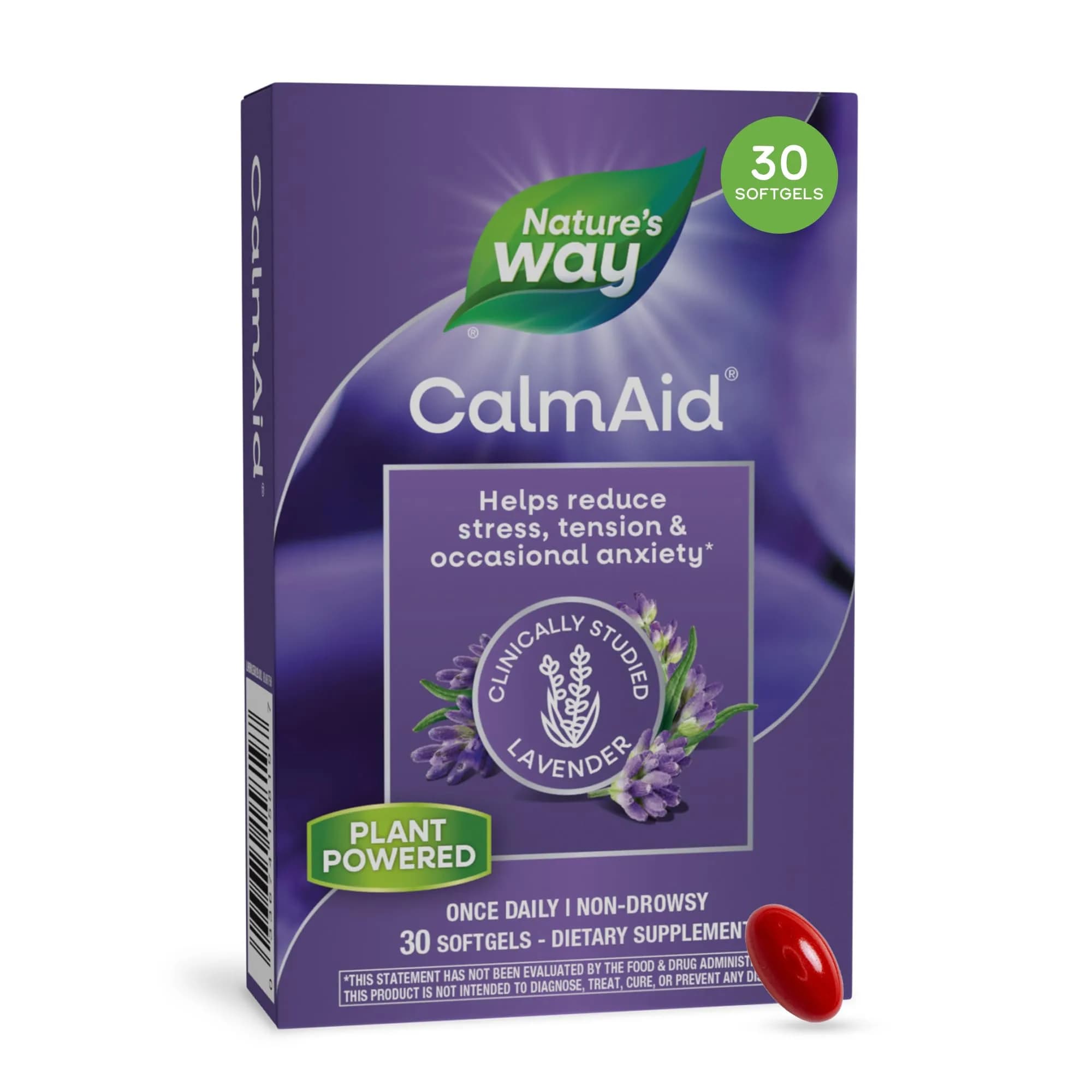 Nature's Way CalmAid Lavender Oil Supplement 30 ct | Clinically Studied Silexan Lavender Oil for Calm & Stress Support