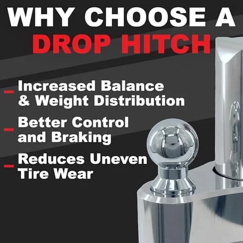 Trimax TRZ6AL Razor XTR 6" Adjustable Drop Hitch | 10,000 LB Capacity, Polished Aluminum thumbnail 4