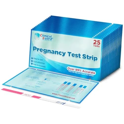Clinical Guard Pregnancy Tests Strips - HCG Test Strip Kit - 25 Count | Sensitive & Fast Home Pregnancy Test thumbnail 1