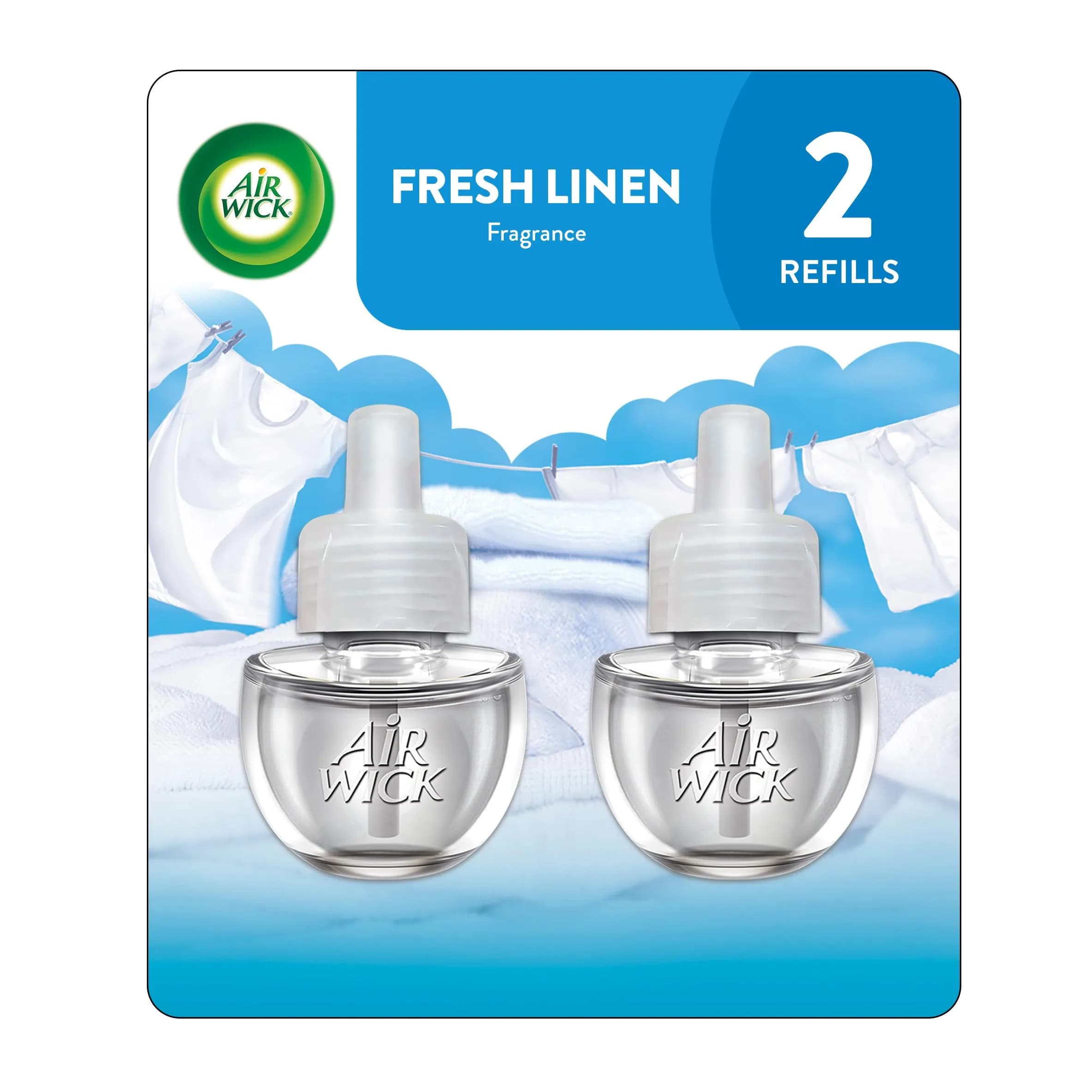 Air Wick Plug In Refills Fresh Linen Scented Oil 10 Count | Infused with Essential Oils for Continuous Fragrance — White & Lilac / 0.67 Fl Oz